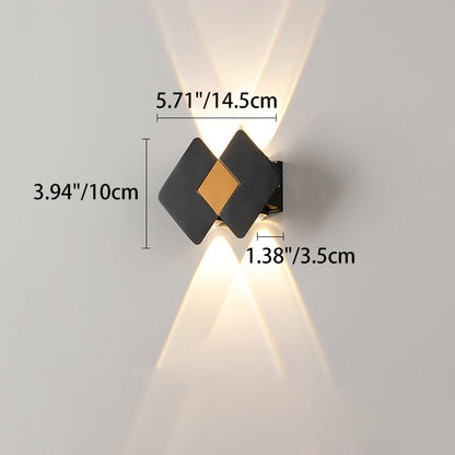 Waterproof Rhombus Aluminum Outdoor LED Wall Sconce Lamp