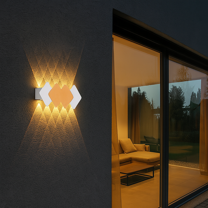 Waterproof Rhombus Aluminum Outdoor LED Wall Sconce Lamp