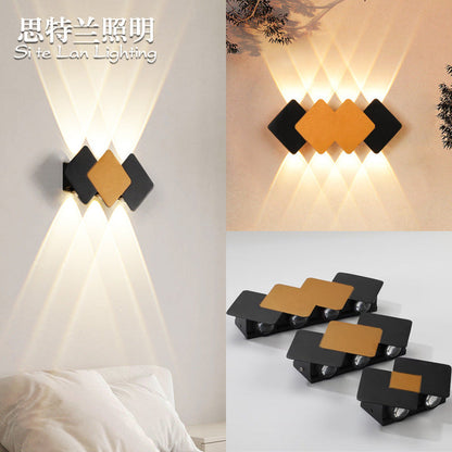 Waterproof Rhombus Aluminum Outdoor LED Wall Sconce Lamp