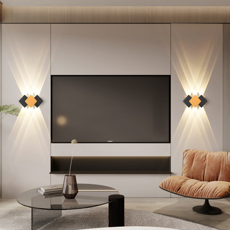 Waterproof Rhombus Aluminum Outdoor LED Wall Sconce Lamp