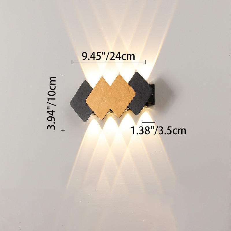 Waterproof Rhombus Aluminum Outdoor LED Wall Sconce Lamp