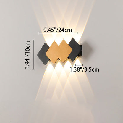 Waterproof Rhombus Aluminum Outdoor LED Wall Sconce Lamp