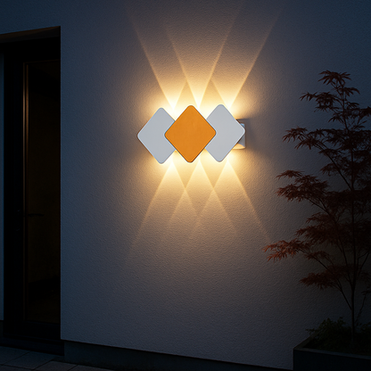 Waterproof Rhombus Aluminum Outdoor LED Wall Sconce Lamp