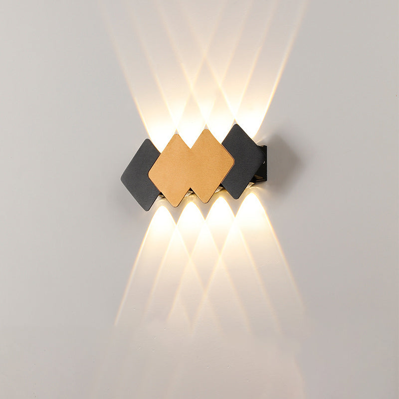 Waterproof Rhombus Aluminum Outdoor LED Wall Sconce Lamp