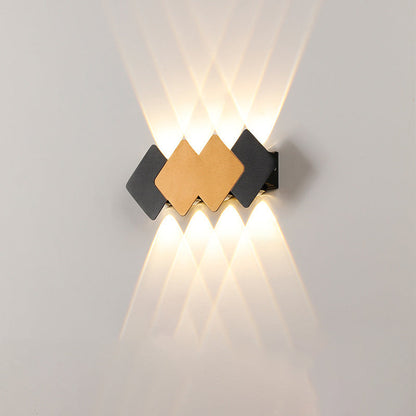 Waterproof Rhombus Aluminum Outdoor LED Wall Sconce Lamp