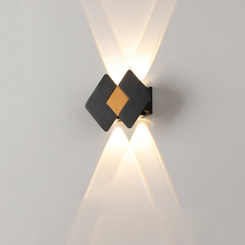 Waterproof Rhombus Aluminum Outdoor LED Wall Sconce Lamp