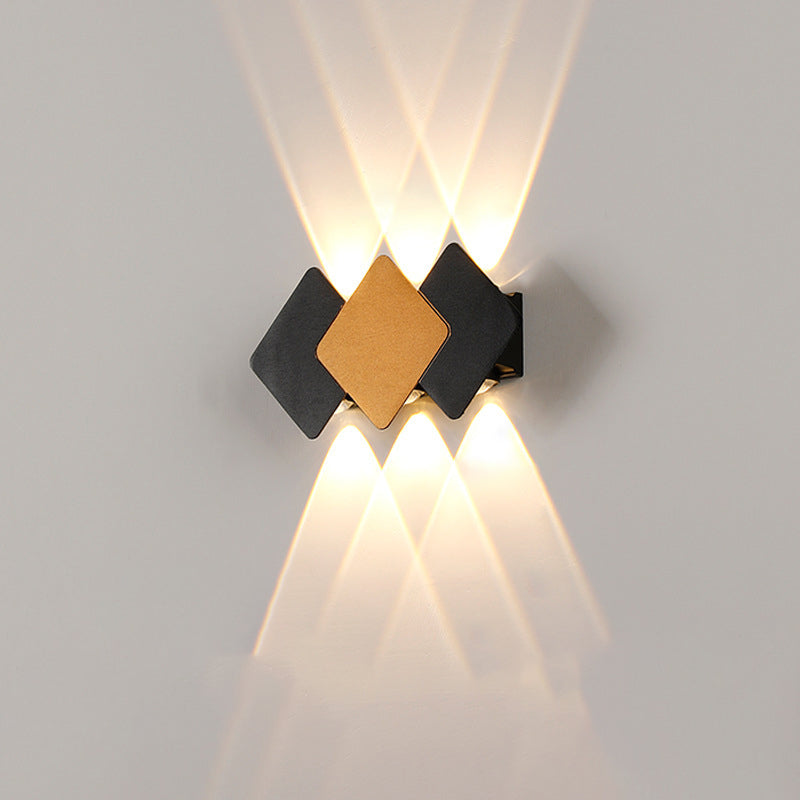 Waterproof Rhombus Aluminum Outdoor LED Wall Sconce Lamp