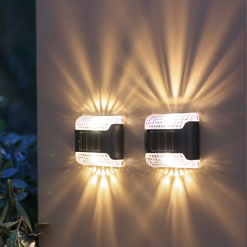 Waterproof Solar Rectangular Plastic LED Wall Sconce Lamp