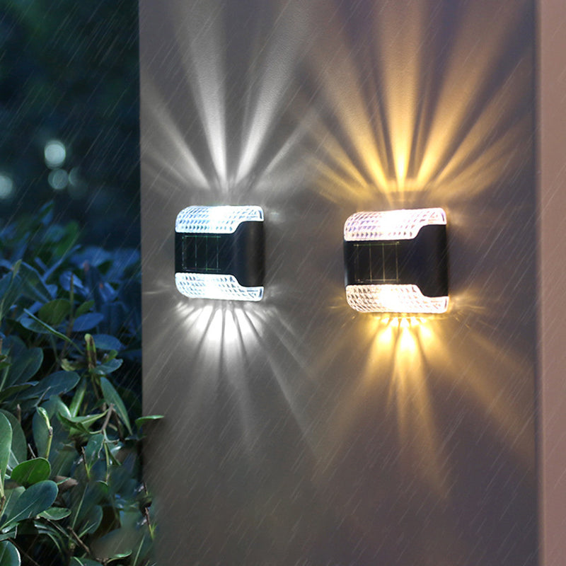 Waterproof Solar Rectangular Plastic LED Wall Sconce Lamp
