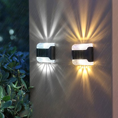 Waterproof Solar Rectangular Plastic LED Wall Sconce Lamp