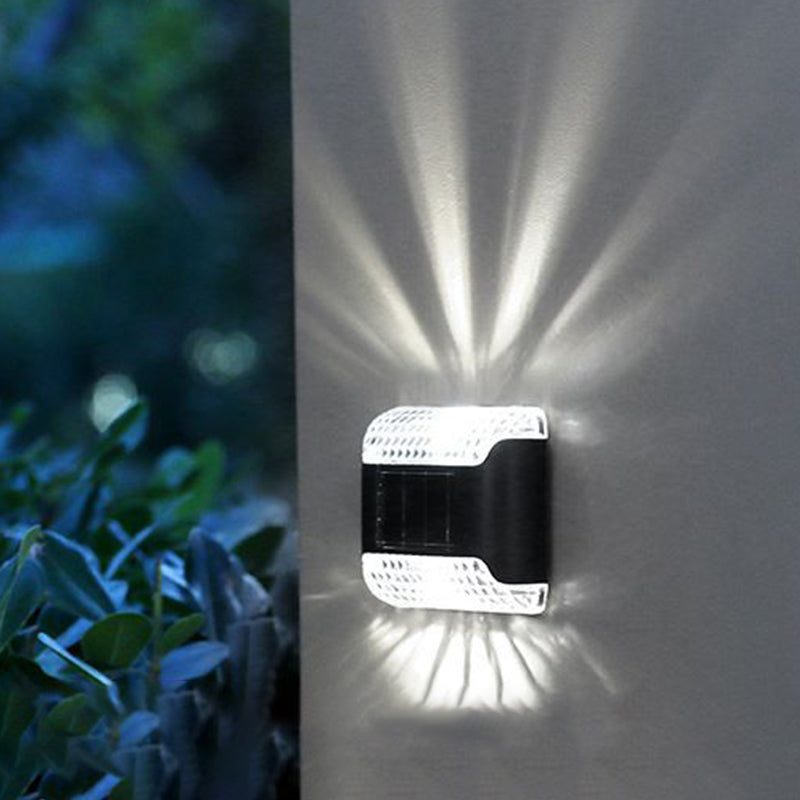 Waterproof Solar Rectangular Plastic LED Wall Sconce Lamp