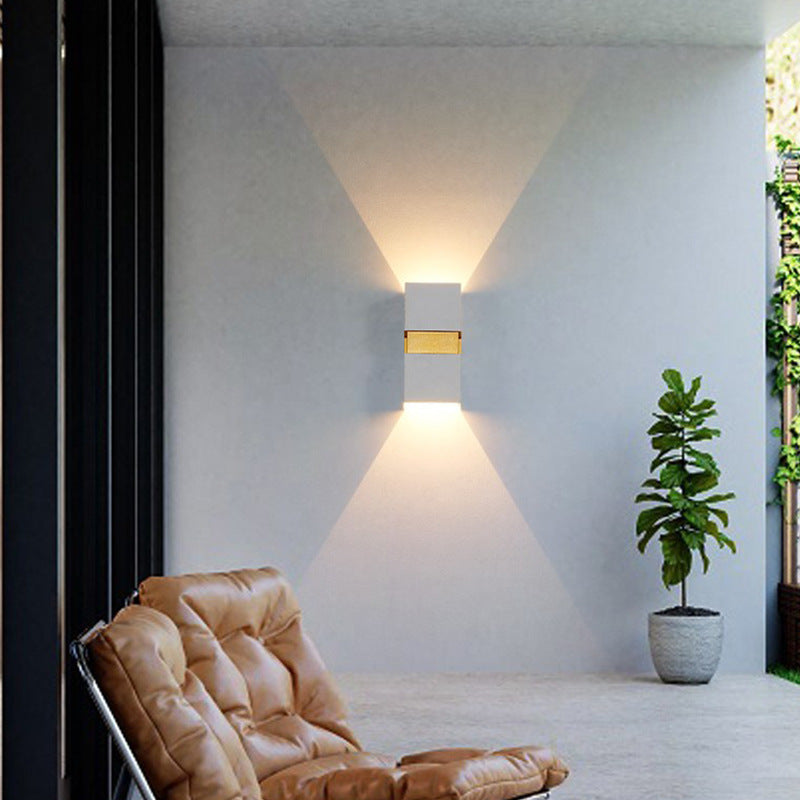 Waterproof Cuboid Aluminum Outdoor LED Wall Sconce Lamp