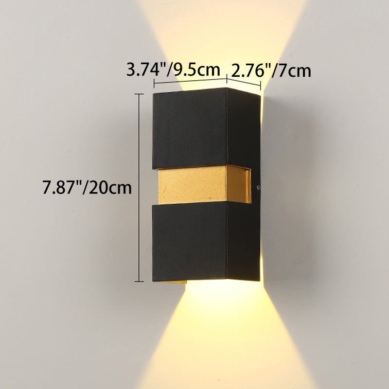 Waterproof Cuboid Aluminum Outdoor LED Wall Sconce Lamp