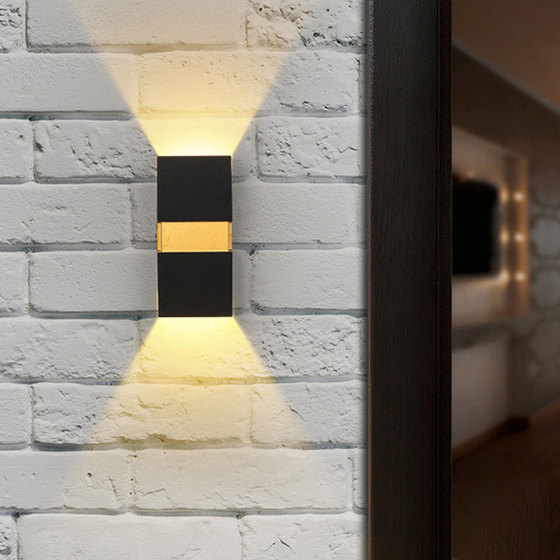 Waterproof Cuboid Aluminum Outdoor LED Wall Sconce Lamp