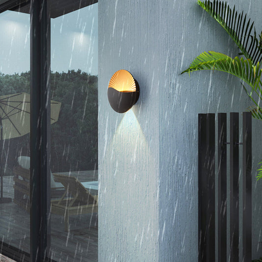 Waterproof Round Metal Glass Outdoor LED Wall Sconce Lamp