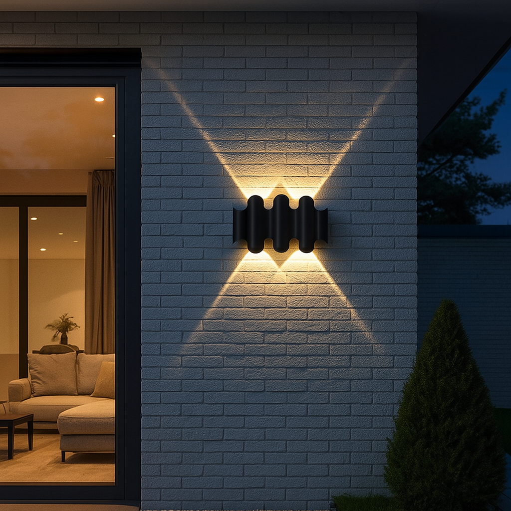 Waterproof Geometric Aluminum PC Outdoor Wall Sconce Lamp