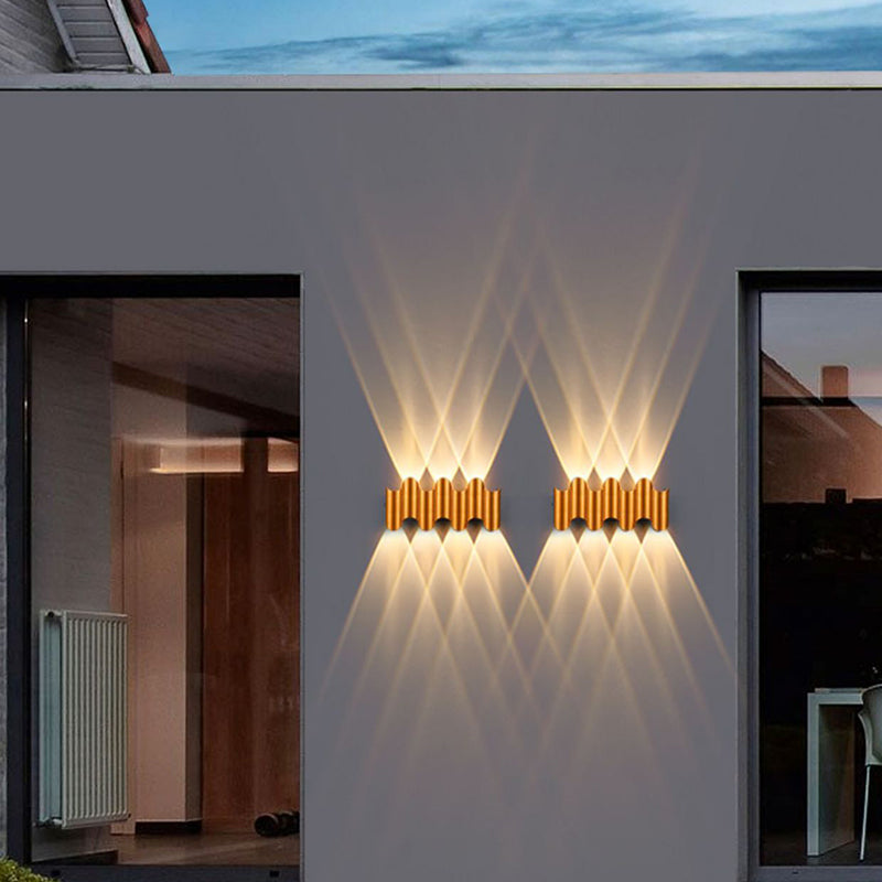 Waterproof Geometric Aluminum PC Outdoor Wall Sconce Lamp