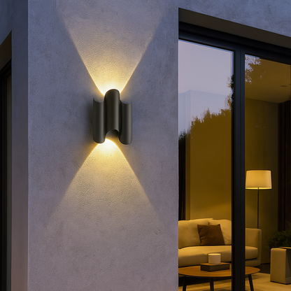 Waterproof Geometric Aluminum PC Outdoor Wall Sconce Lamp