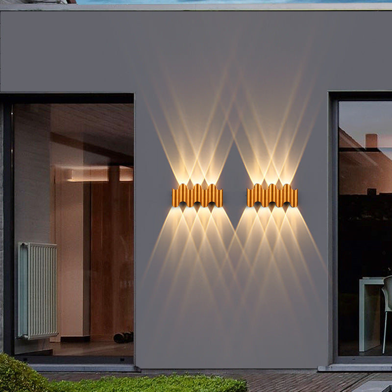 Waterproof Geometric Aluminum PC Outdoor Wall Sconce Lamp