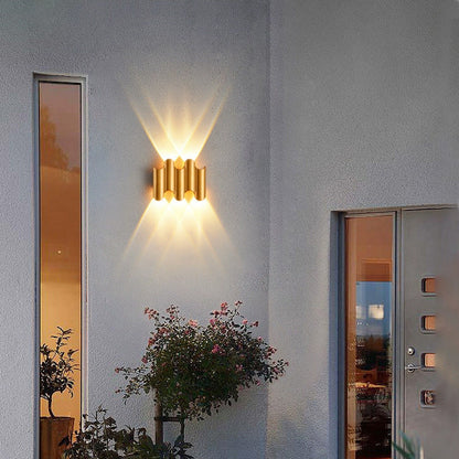 Waterproof Geometric Aluminum PC Outdoor Wall Sconce Lamp