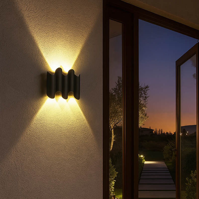 Waterproof Geometric Aluminum PC Outdoor Wall Sconce Lamp