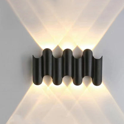 Waterproof Geometric Aluminum PC Outdoor Wall Sconce Lamp