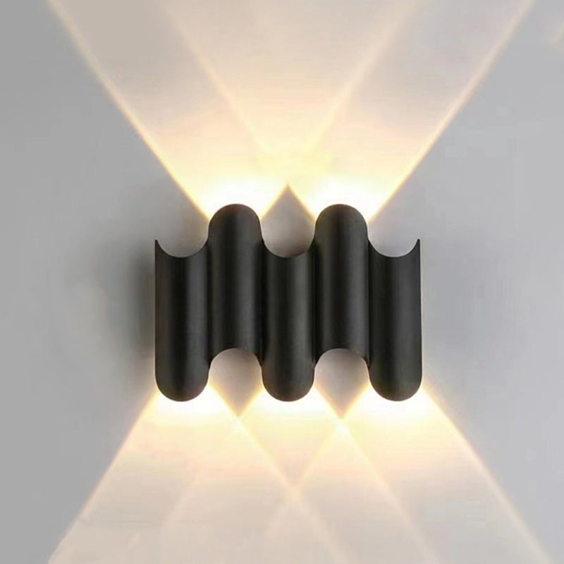 Waterproof Geometric Aluminum PC Outdoor Wall Sconce Lamp