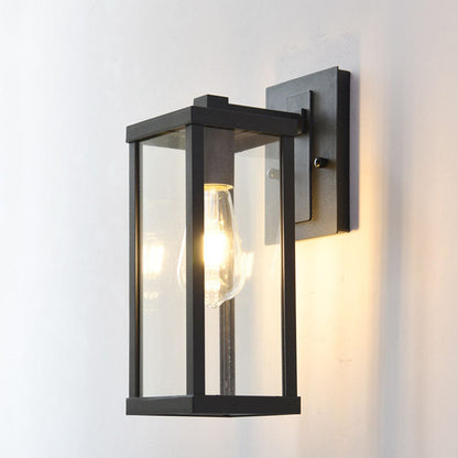 Industrial Rectangular Iron Glass 1-Light Wall Sconce Lamp
