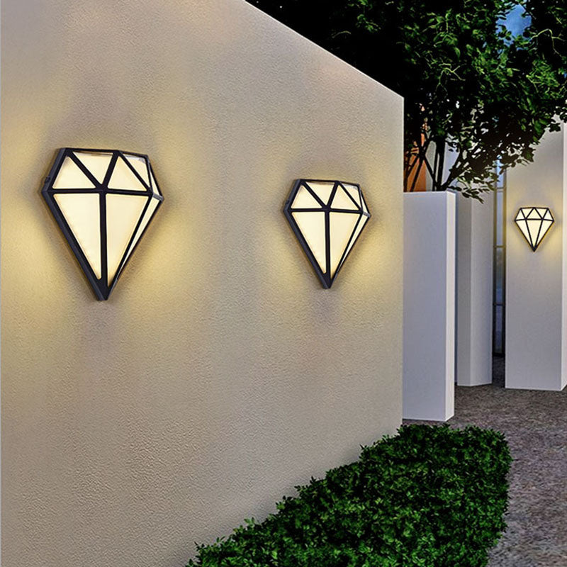 Deco Diamond Aluminum Acrylic LED Outdoor Wall Sconce Lamp