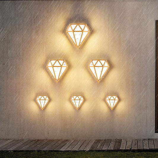 Deco Diamond Aluminum Acrylic LED Outdoor Wall Sconce Lamp