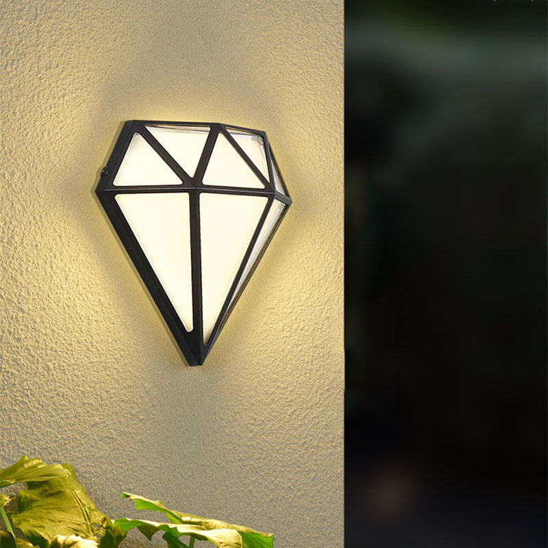 Deco Diamond Aluminum Acrylic LED Outdoor Wall Sconce Lamp