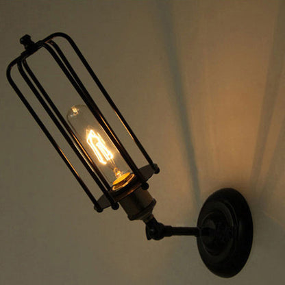 Rotatable Hollow Cylindrical Iron 1-Light Wall Sconce Lamp