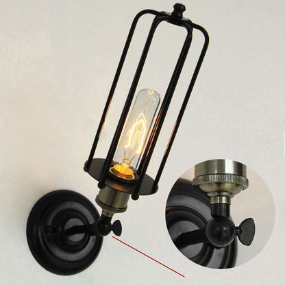 Rotatable Hollow Cylindrical Iron 1-Light Wall Sconce Lamp