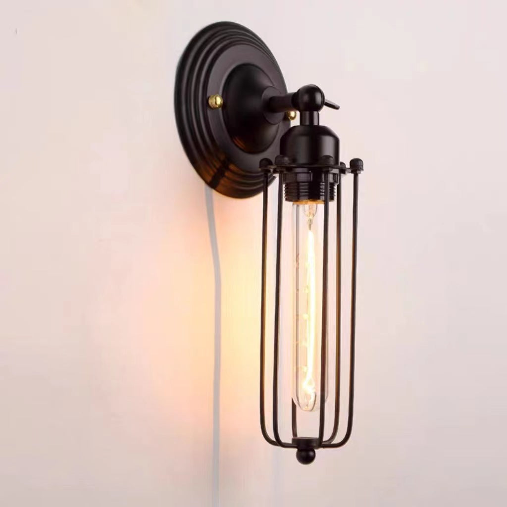 Rotatable Hollow Cylindrical Iron 1-Light Wall Sconce Lamp