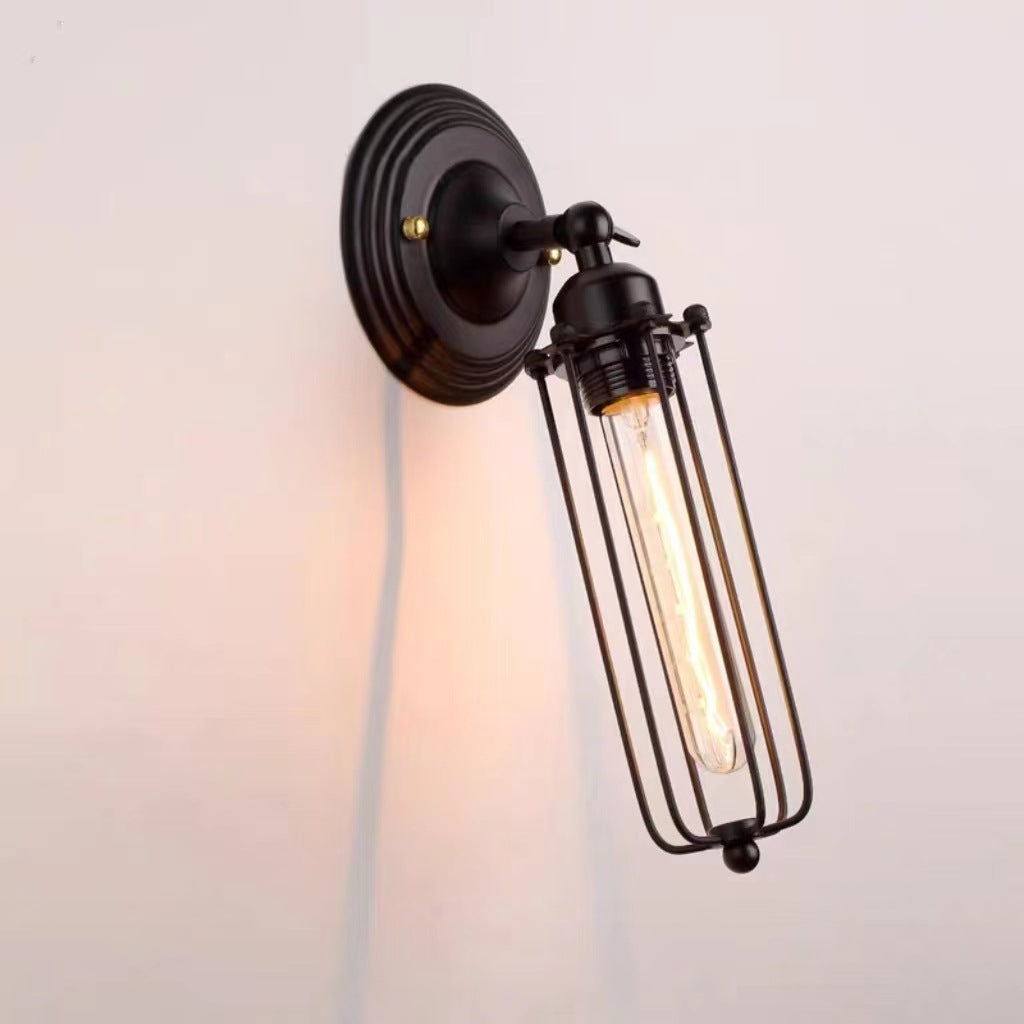 Rotatable Hollow Cylindrical Iron 1-Light Wall Sconce Lamp