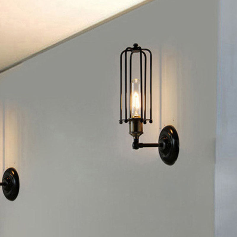Rotatable Hollow Cylindrical Iron 1-Light Wall Sconce Lamp