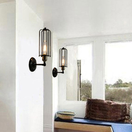 Rotatable Hollow Cylindrical Iron 1-Light Wall Sconce Lamp