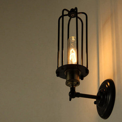 Rotatable Hollow Cylindrical Iron 1-Light Wall Sconce Lamp