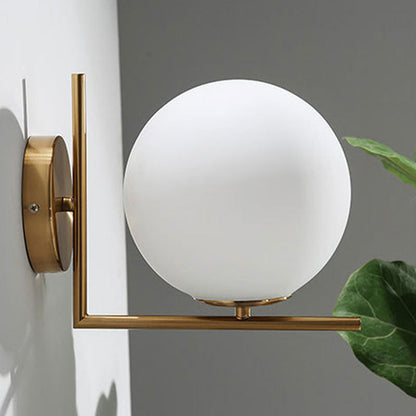 Nordic Round Metal Glass 1-Light Wall Sconce Lamp