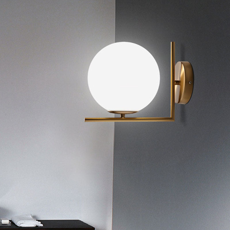 Nordic Round Metal Glass 1-Light Wall Sconce Lamp