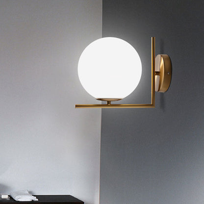 Nordic Round Metal Glass 1-Light Wall Sconce Lamp