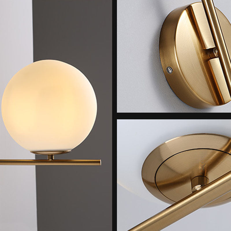 Nordic Round Metal Glass 1-Light Wall Sconce Lamp