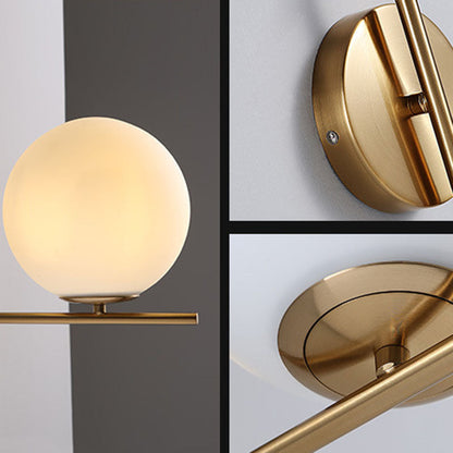 Nordic Round Metal Glass 1-Light Wall Sconce Lamp
