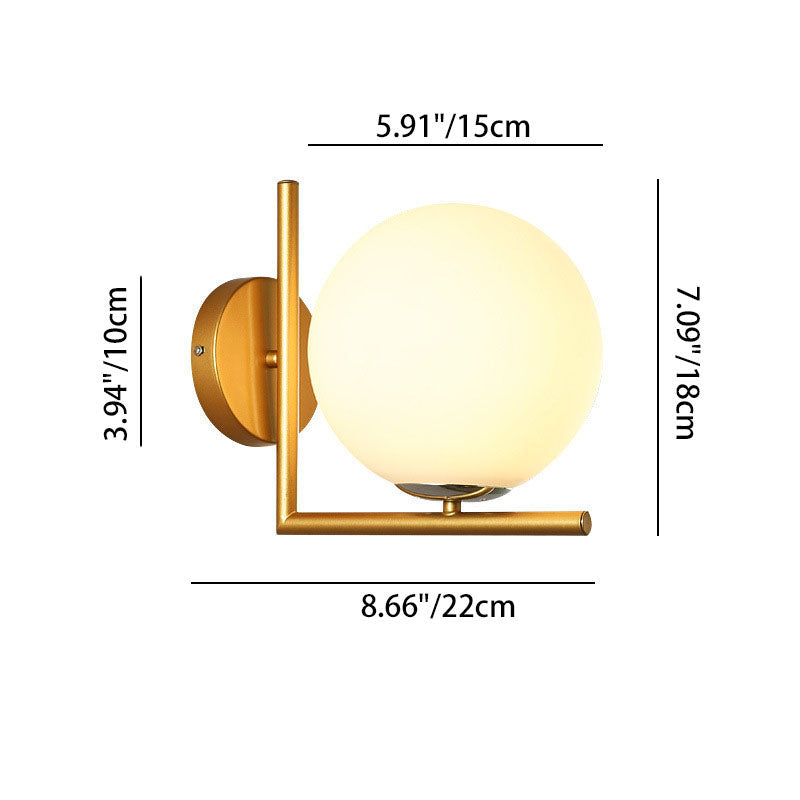 Nordic Round Metal Glass 1-Light Wall Sconce Lamp