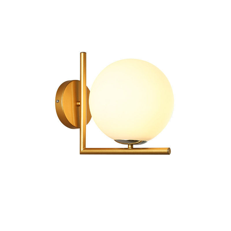 Nordic Round Metal Glass 1-Light Wall Sconce Lamp