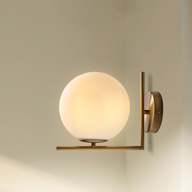 Nordic Round Metal Glass 1-Light Wall Sconce Lamp