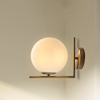 Nordic Round Metal Glass 1-Light Wall Sconce Lamp