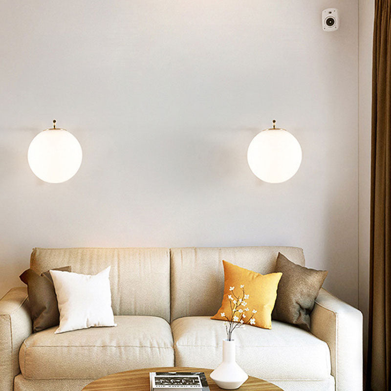 Nordic Round Metal Glass 1-Light Wall Sconce Lamp