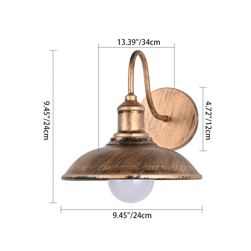 Industrial Pot Lid Iron 1-Light Wall Sconce Lamp