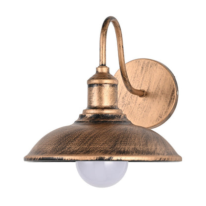 Industrial Pot Lid Iron 1-Light Wall Sconce Lamp